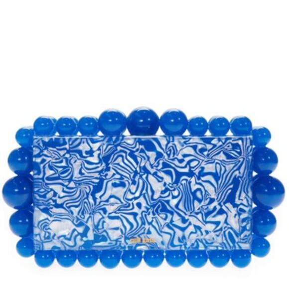 Cult Gaia Eos Beaded Marbled Acrylic Clutch - Picture 15 of 15